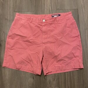 Vineyard Vines Chino Breaker Shorts Men's 40 Pink Salmon Casual 9‎ Inch Stretch